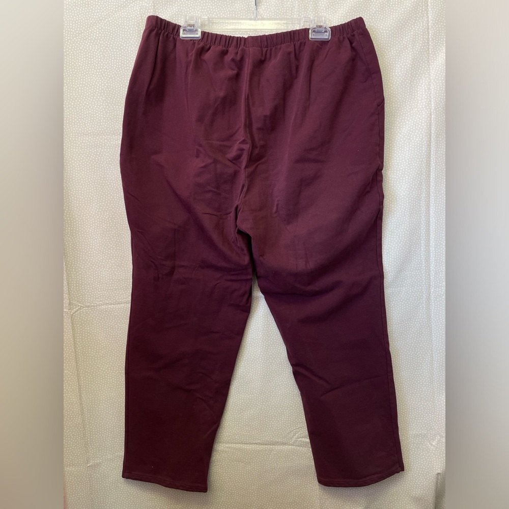 Denim & Co Vintage Maroon Lounge Pants 1XP - Picture 4 of 6